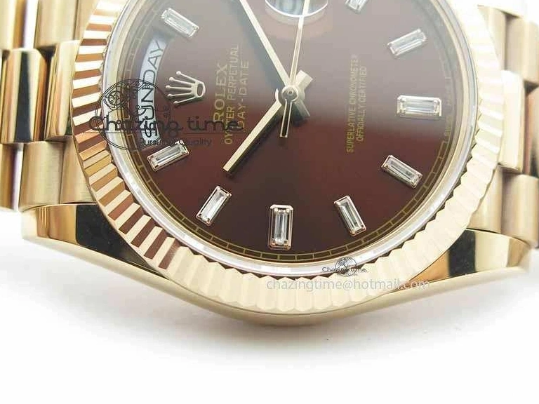 1219 Day Date 40mm RG BP Maker Best Edition Brown Dial Diamond Markers On RG Bracelet A ZeroBulk 3689